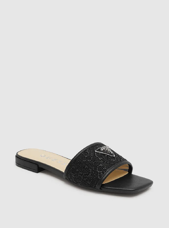 Black Tamsey Slide Sandals