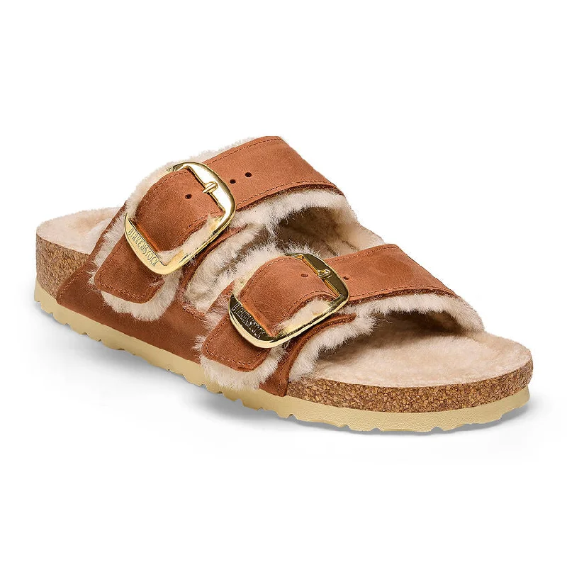 Birkenstock Arizona Big Buckle Shearling Oiled Leather Available in Narrow Widths