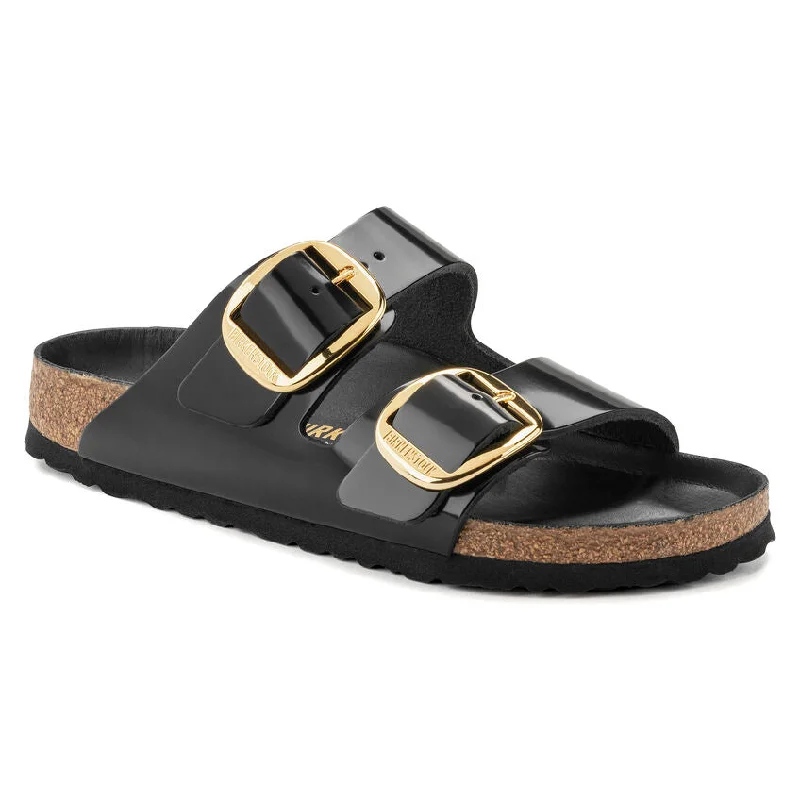 Birkenstock Arizona Big Buckle in Black Patent Leather Available in Narrow Widths