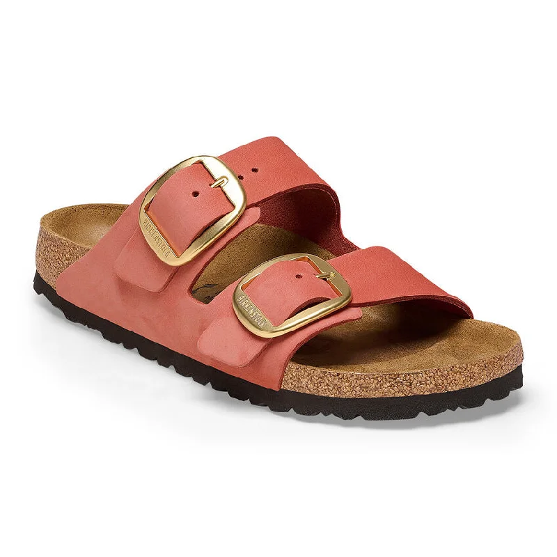 Birkenstock Arizona Big Buckle in Mars Red Nubuck Leather in Narrow Widths