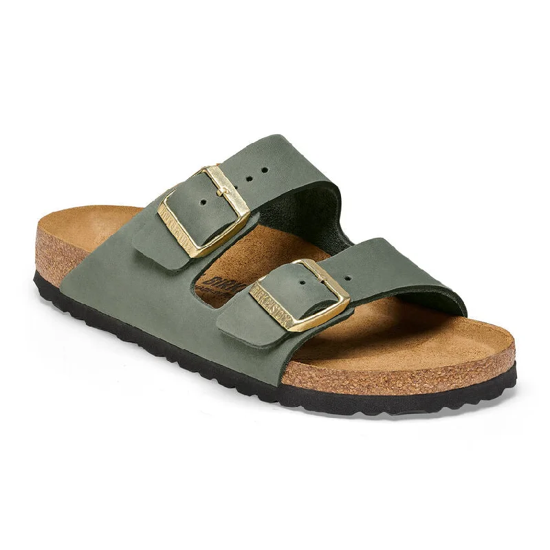 Birkenstock Arizona Nubuck Leather in Thyme in Narrow Widths