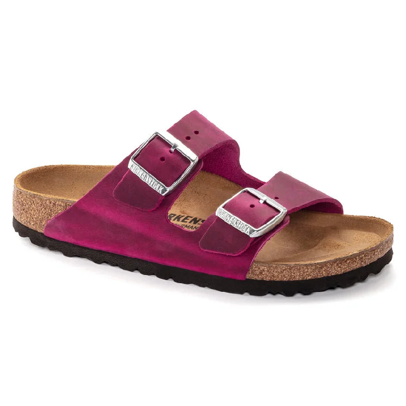 Birkenstock Arizona in Thyme, Burnt Orange, Biscay & Fuchsia Oiled Leather