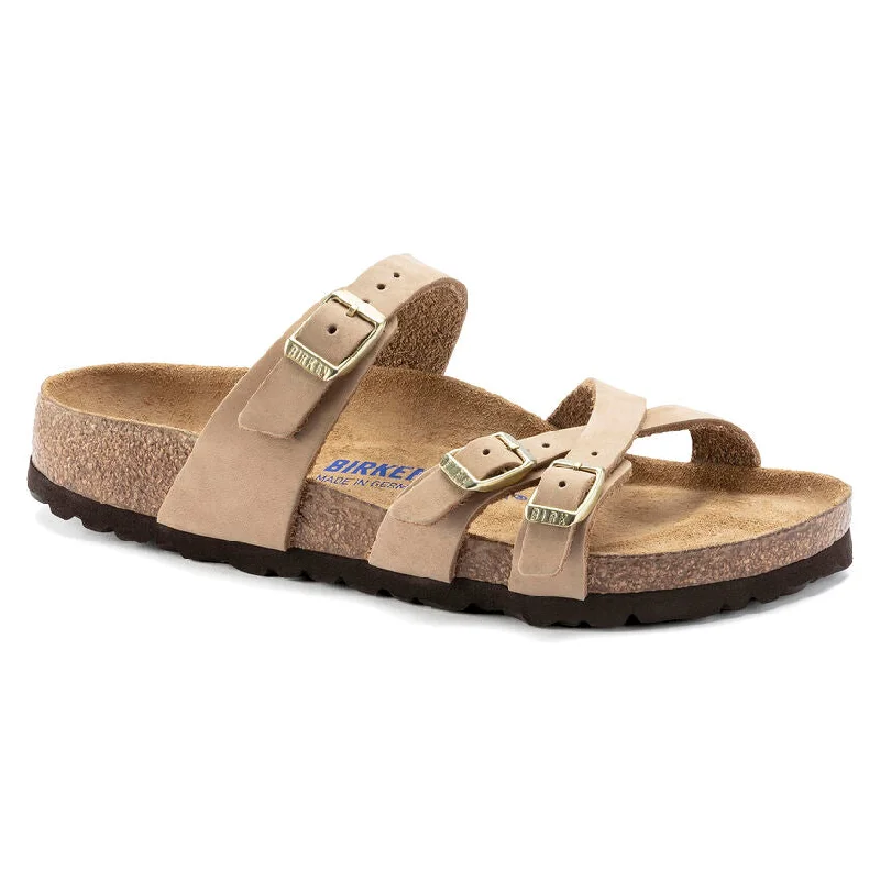 Birkenstock Franca Soft Foot Bed in Sandcastle & Dove Gray Nubuck Leather