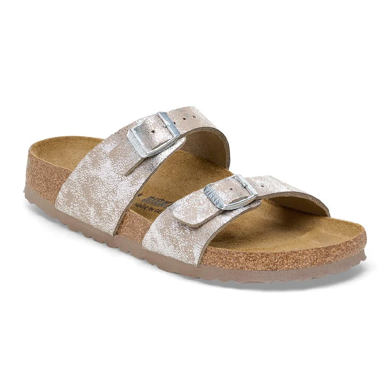 Birkenstock Sydney Synthetics Washed Metallic Silver Sandal