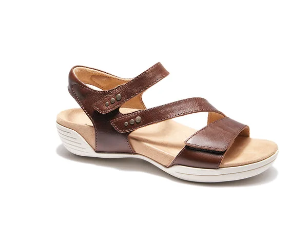 Halsa Denia Sandal in Brown & Black Available in Wide Widths