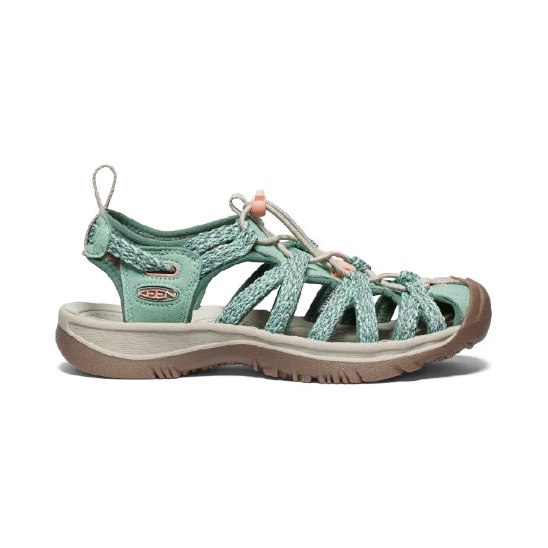 Keen Whisper Hiking Sandal in Granite/GreenPeach, Black/Grey & Toasted Coconut