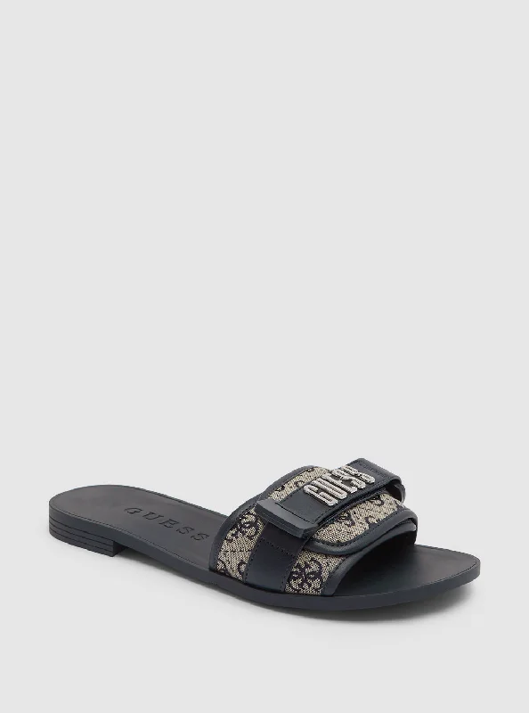 Dark Blue Elyze Slide Sandals