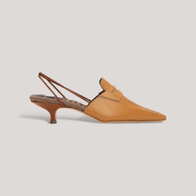 GRACE | Tan Slingback Penny Loafer