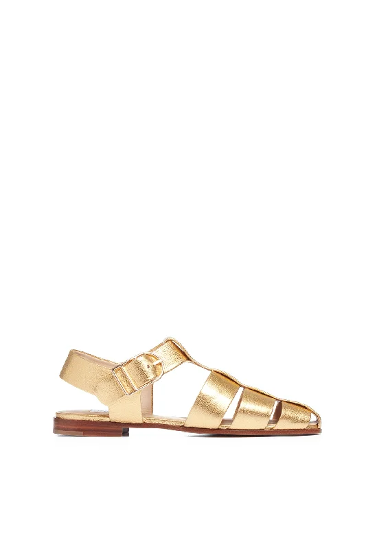 Lynn Sandal in Metallic Nappa Leather