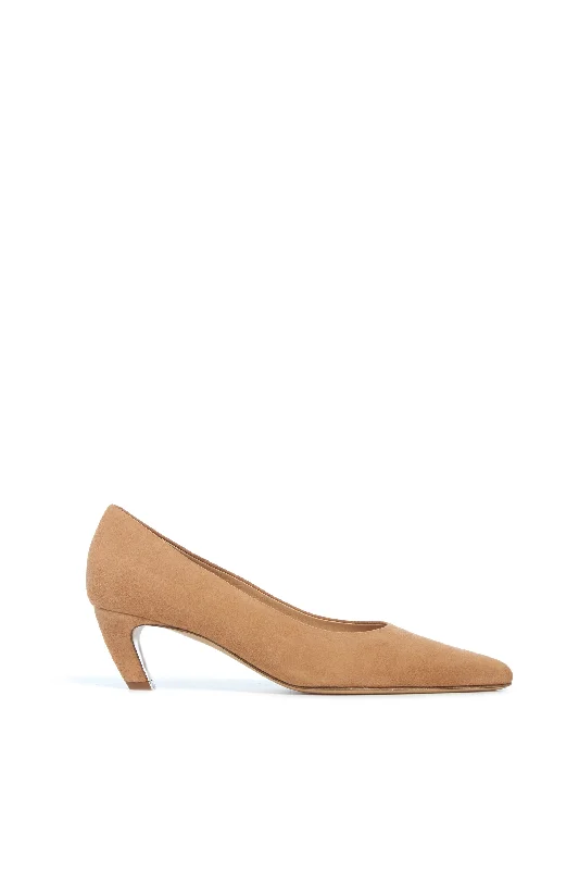 Peggy Pump in Dark Camel Suede