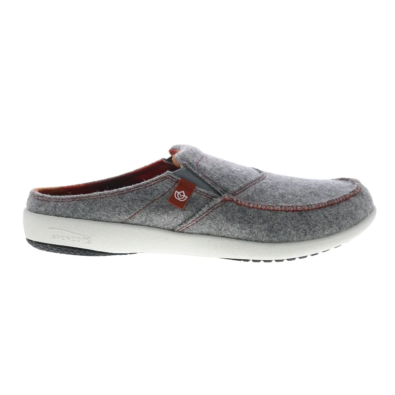 Spenco Siesta Slide Urban Woolie 20066 Womens Gray Canvas Mule Sandals Shoes