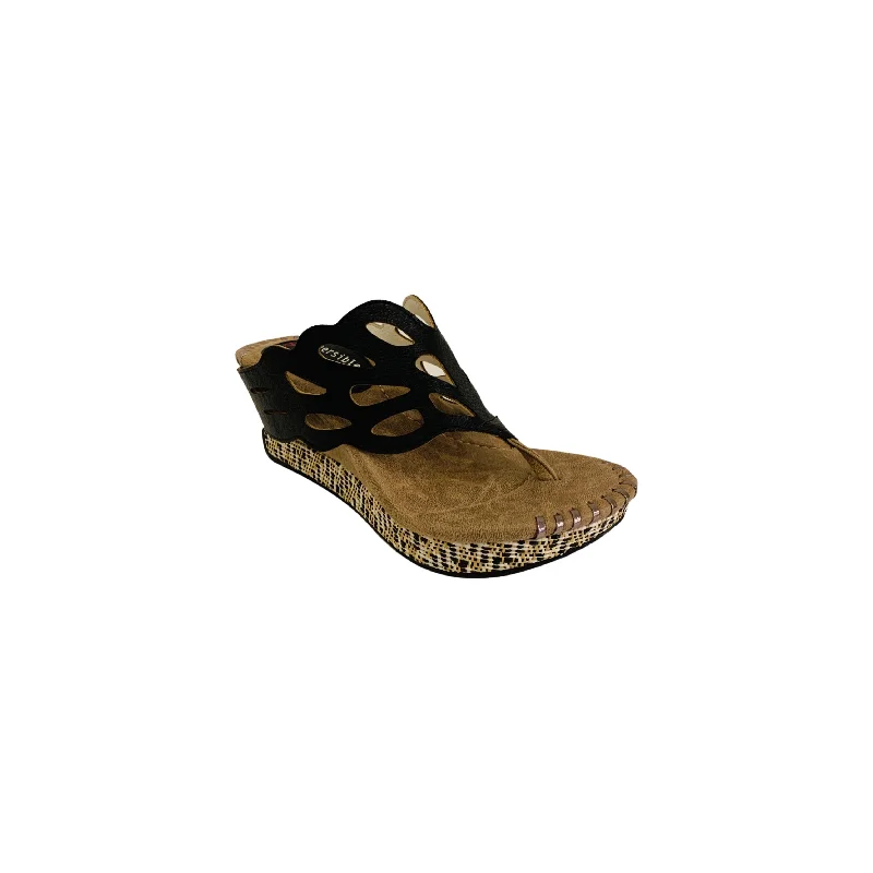 Troya Black/White Reversible Sandal