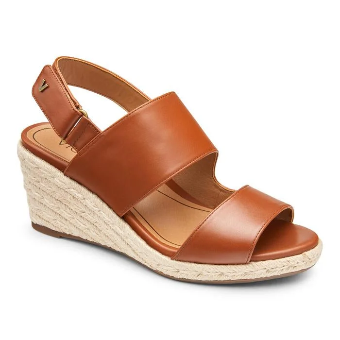 Womens Vionic Brooke Wedge Sandal Cognac