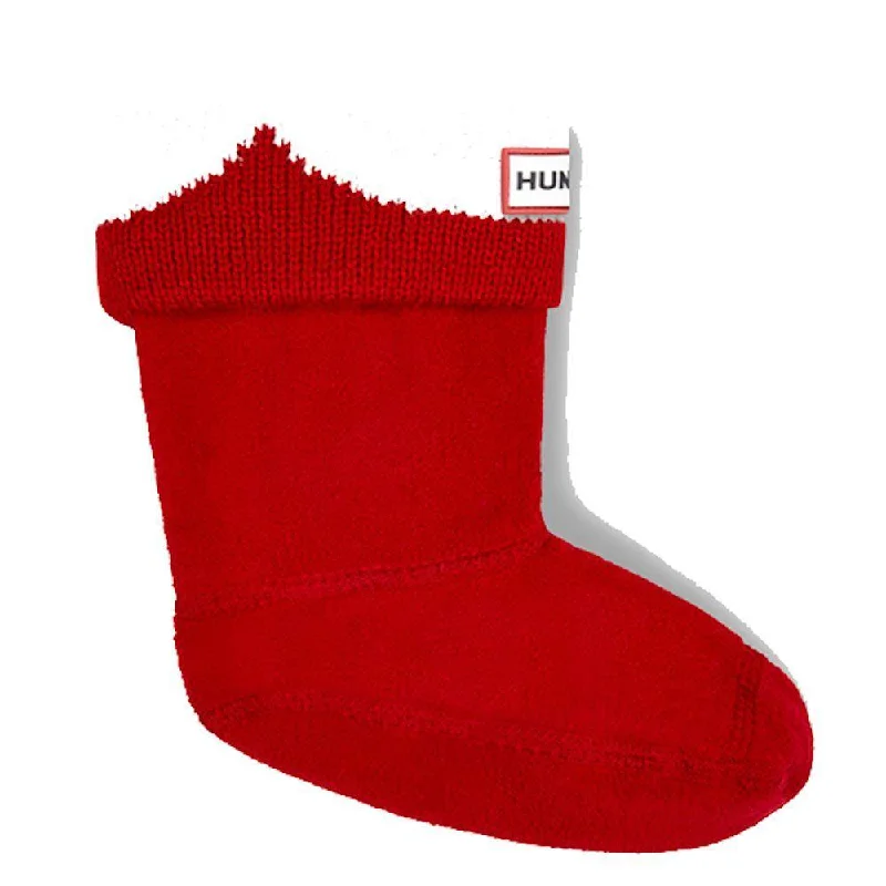 Hunter Kid's Moustache Boot Socks Red/White