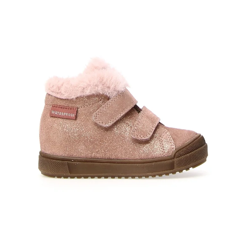 Naturino Girl's (Sizes 27-32) Dellen Rose Glitter/Fur Lined Waterpoof