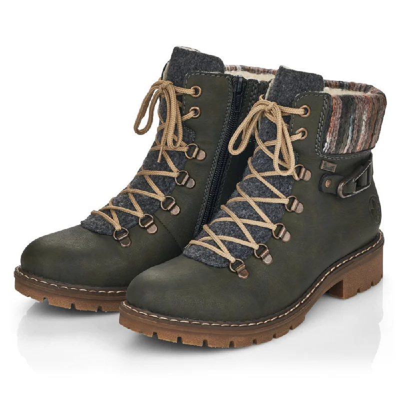 Rieker Sabrina 31 Combat Boot Green (Women's)