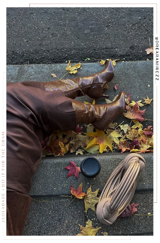 Sarai Knee High Heel Boots - Brown